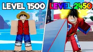 UPEI DO LEVEL 1500 AO 2450 SENDO O LUFFY NO BLOX FRUITS - ROBLOX