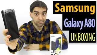 Samsung Galaxy A80 Unboxing în Limba Română (Telefon cu cameră glisantă și rotativă)