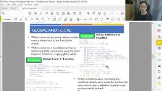 Python Programming - Variables And Values T03 - Global And Local Variables