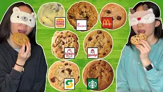 We guessed Fast-Food Chocolate Chip Cookies Blindfolded! | Janet and Kate