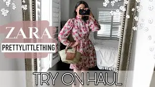 ZARA PRETTY LITTLE THING SPRING TRY ON HAUL 2020 + UNBOXING 