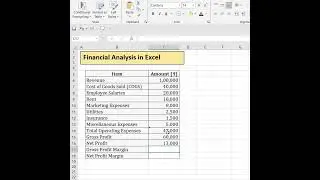 Financial Analysis in Excel -Gross & Net profit Margins #shortfeed #excel #financialanalysis