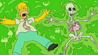 The Simpsons - Homer falls into acid 1000% slower