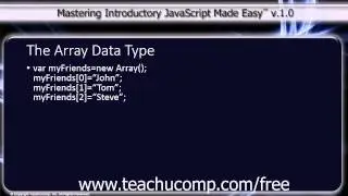 JavaScript Training Tutorial The Array Data Type