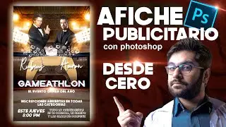 como diseñar un AFICHE o FLYER publicitario en Photoshop curso evento gaming