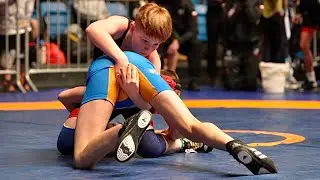 U15 J. Triebs (POL) vs S. Rogowicz (POL) 48kg. Youth boys freestyle wrestling.
