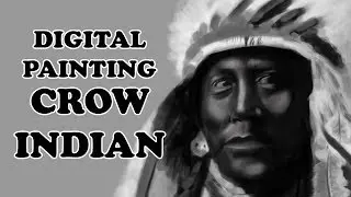 Crow indian digital painting