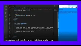 como PONER COLOR de FONDO en HTML VISUAL studio CODE 🚀