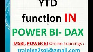 YTD function in Power BI - DAX | ytd in DAX | ytd in power bi