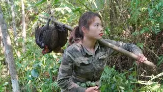 skills, catching wild chickens alive and bringing them home to raise, survival alone