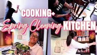 EXTREME SPRING CLEANING KITCHEN 2020 | COOK AND CLEAN WITH ME @momlikely REFRESHING CABINETS