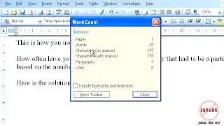 How to Do a Word Count in Word 2003