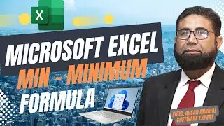 Min Formula Microsoft Excel, #ahsanmughal