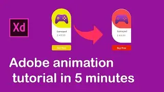 Adobe xd animation in 5 minutes | Color change on hover