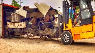 The truck came from Japan and repairing process in Pakistan|amazing process of truck repairing