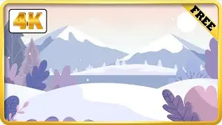 Winter cartoon background with snow video loops