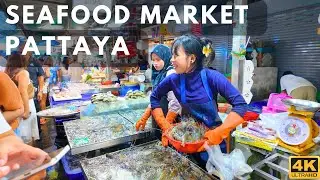 [4K] THE LARGEST AND THE BEST  SEAFOOD MARKET IN PATTAYA! NA KLUEA MARKET!THAILAND 2024