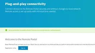 Bosch Security - Remote Portal - Creating a Remote Portal account