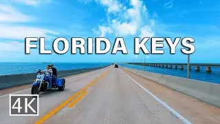 [4K] 7 Mile Bridge Over the Ocean at Florida Keys A1A Highway - Driving Tour