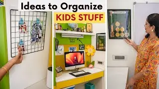 Ideas to Organize Kids Stuff | Medals, Stationary, Craft Supplies, Sports Items and More