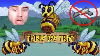 Fighting 3 Queen Bees at once -- Terraria Master Hardcore