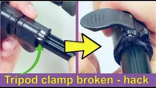 Camera tripod plastic clamp on leg broken - quick fix - video tripod clamp fix