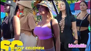 COLOMBIAN GIRLS & MEDELLIN SUMMER VIBES 2023 AT THE AMUSEMENT PARK 4K !!