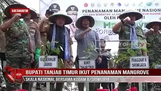 BUPATI TANJAB TIMUR IKUT PENANAMAN MANGROVE SKALA NASIONAL BERSAMA KODAM II SRIWIJAYA