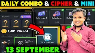 13 September Daily Combo & Daily Cipher & Mini Game | Hamster Kombat Daily Combo & Mini Game