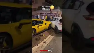 BIG CRASH IN MONACO DOWNTOWN #ferrari #lamborghini #shorts