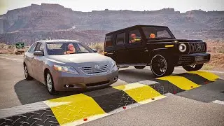 محاكي الحوادث - حوادث مطبات واقعية🔥(4) cars vs bumps realistic BeamNG Drive