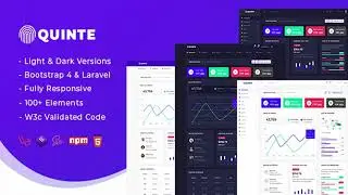 Quinte - Bootstrap 4 + Laravel Admin Dashboard Template | Themeforest Website Templates and Themes