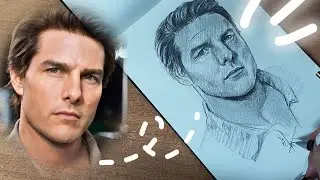 let's draw some amazing portraits using Loomis method|Tom cruise|fast drawing