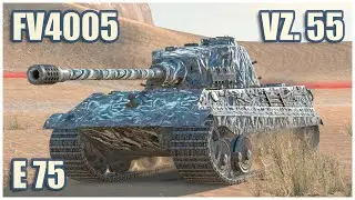 FV4005, E 75 & Vz. 55 • WoT Blitz Gameplay