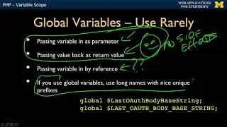PHP - Variable Scope - Building Web Applications in PHP