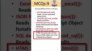 Reading Different Files Pandas #machinelearning #datascience #python #pandas #ai #coding #shorts