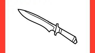 How to draw a KNIFE step by step / drawing knife from CS GO easy