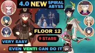 NEW Spiral Abyss 4.0 - Floor 12 with Mono Pyro Lyney and Hu Tao C1 (Full 9 Stars) | Genshin Impact