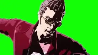 Travis Touchdown No More Heroes fist trailer green screen