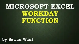 Microsoft Excel - WORKDAY Function