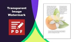 How to add a transparent picture watermark to a pdf document in PDF-XChange Editor