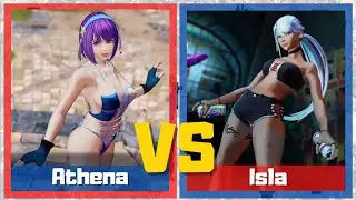 KOF XV sweet fight: Athena in Mai dress vs Isla costume