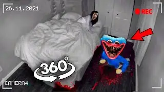 VR 360° Huggy Wuggy climbed under the bed and ...😱 / SOS Huggy Wuggy In real life