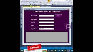 C# tutorial - Get data from SQL server database to textbox in C# #shorts #sqlserver