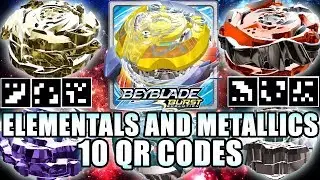 10 QR CODES: ORPHEUS, ELEMENTALS & METALLICS VOL.1 - BEYBLADE BURST APP QR CODES