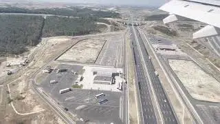 Airplane landing at Istanbul airport