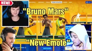 STREAMERS REACT TO *NEW* BRUNO MARS SKIN & SILK SONIC EMOTE IN THE FORTNITE ITEM SHOP!