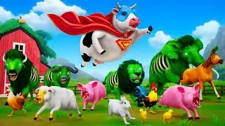 Super Cow's Heroic Mission: Defending Farm Animals from Zombie Attack | Cow Rescue Videos