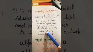 What is Negative index in Python 3.8, Indexing in Python lists?