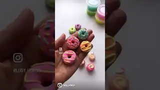 Миниатюрные сладости 🍬🍩🍭🧁 лепим из воздушного пластилина